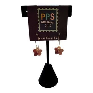 Delicate & Pretty small purple flower earrings. Handmade by Canadian Artisan